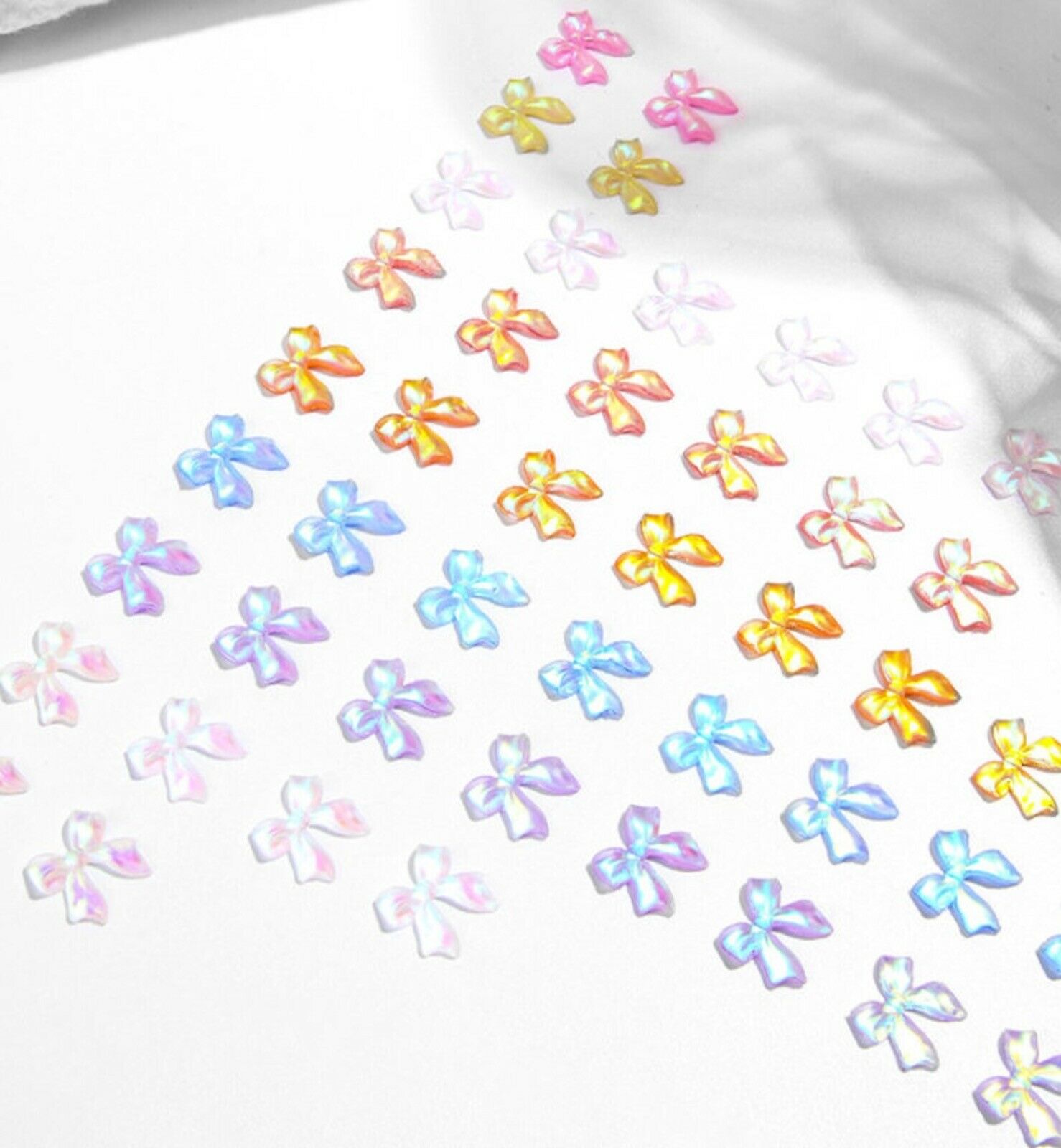 80 Pics Irradiance 3d Butterfly Bow Nail Charms Acrylic Nail Decoration Art