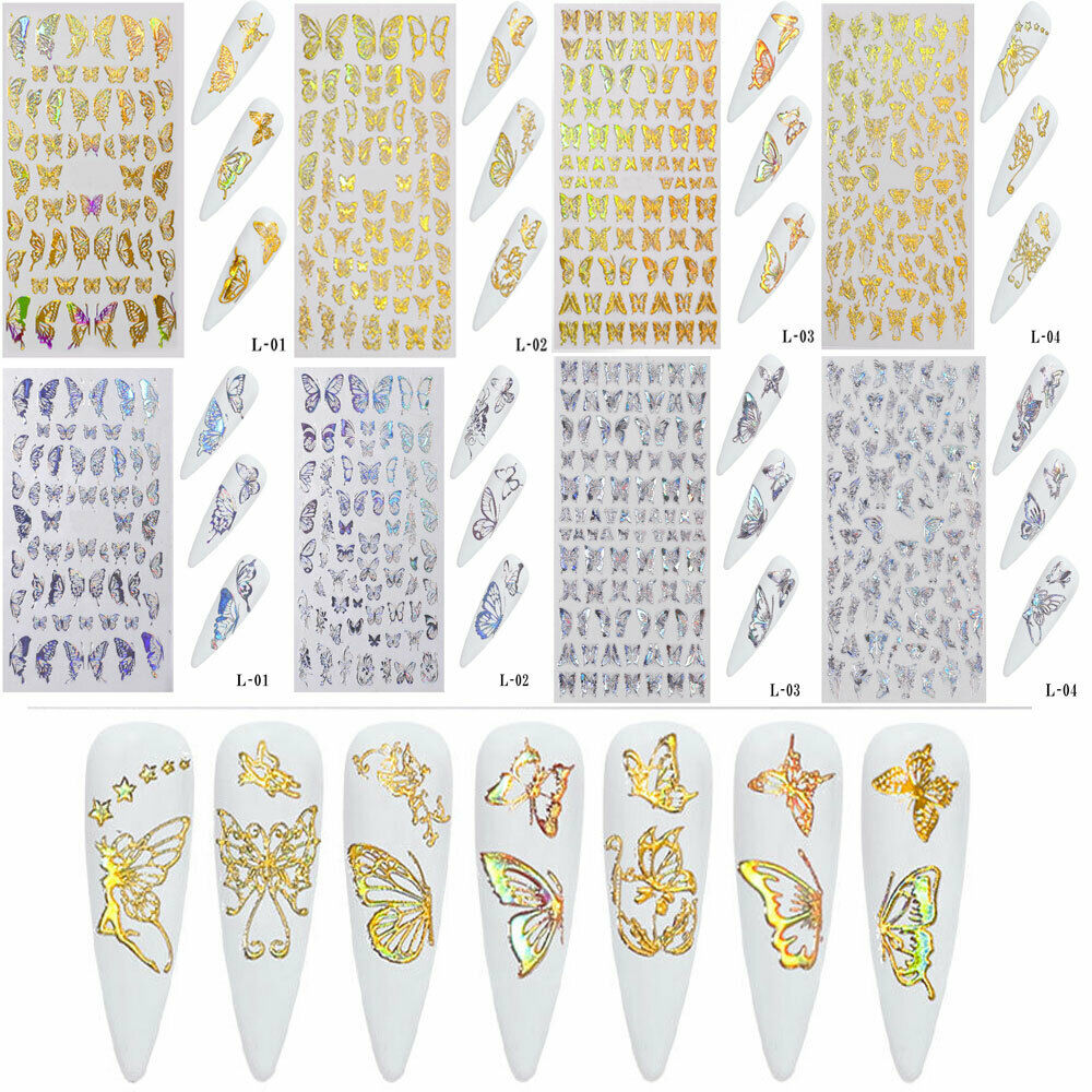 3d Butterfly Nail Art Sticker Nail Transfer Decal Foil Paper Decoration