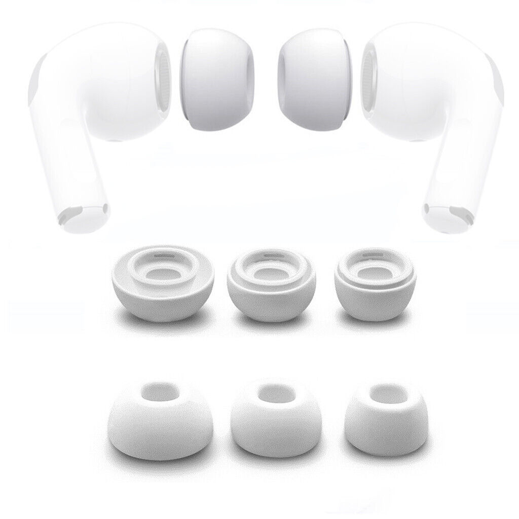 1pair Silicone Replacement Ear Tips Buds For Apple Airpods Pro Headphones White