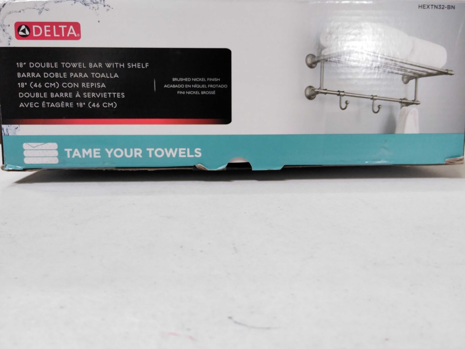 24 In. W Towel Shelf With 3-towel Hooks In Brushed Nickel By Delta