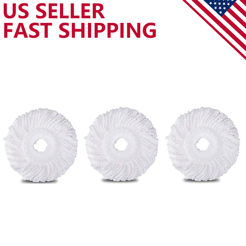 3pc Replacement Microfiber Mop Head Refill For Spin Mop 360°  Easy Cleaning Usa