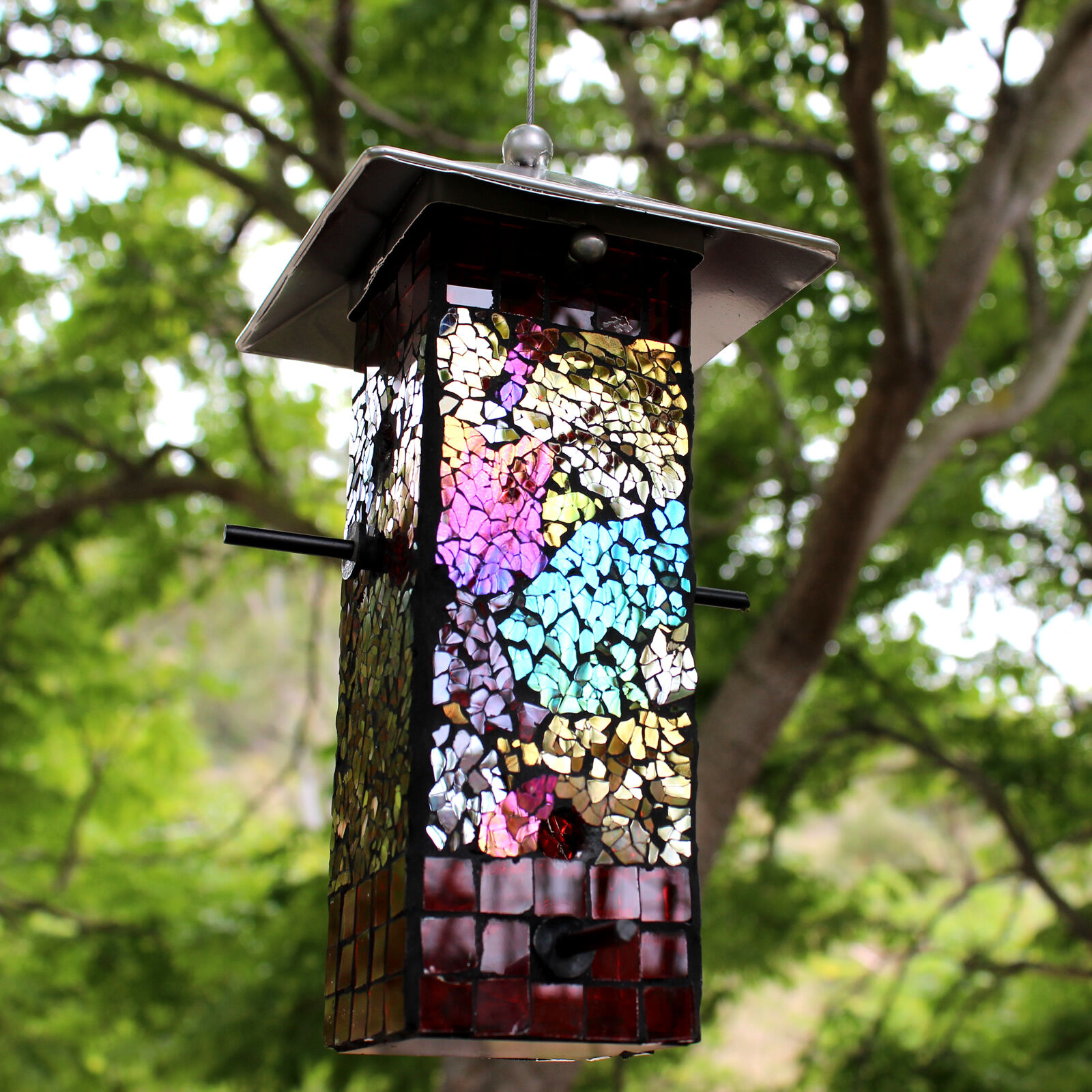 Bluedot Trading Mosaic Stained Glass Seed Bird Feeder Us Seller Free Shipping