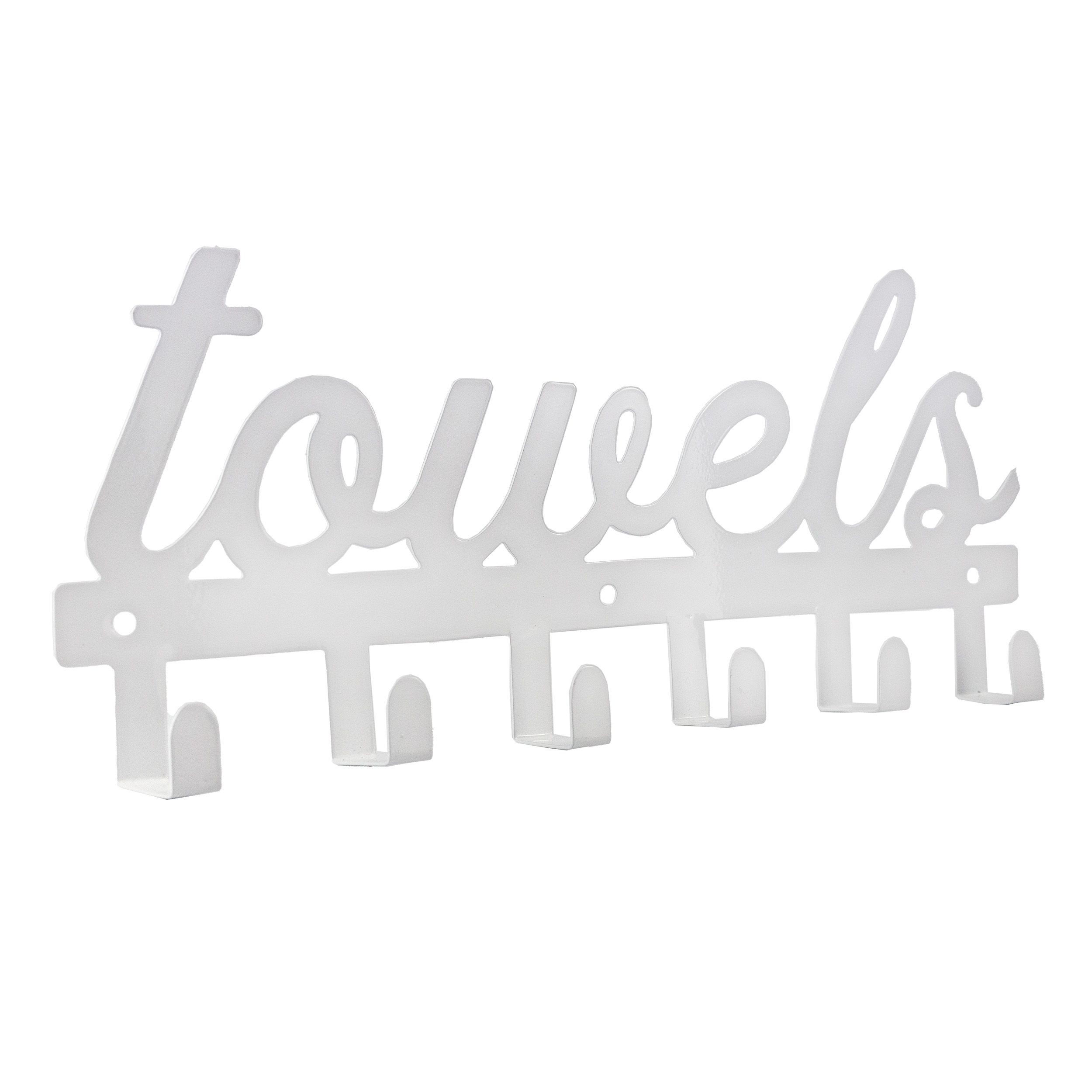 White Towel Hanger, Farmhouse Style Towel Hanger Hooks For Wall / Door Mounted