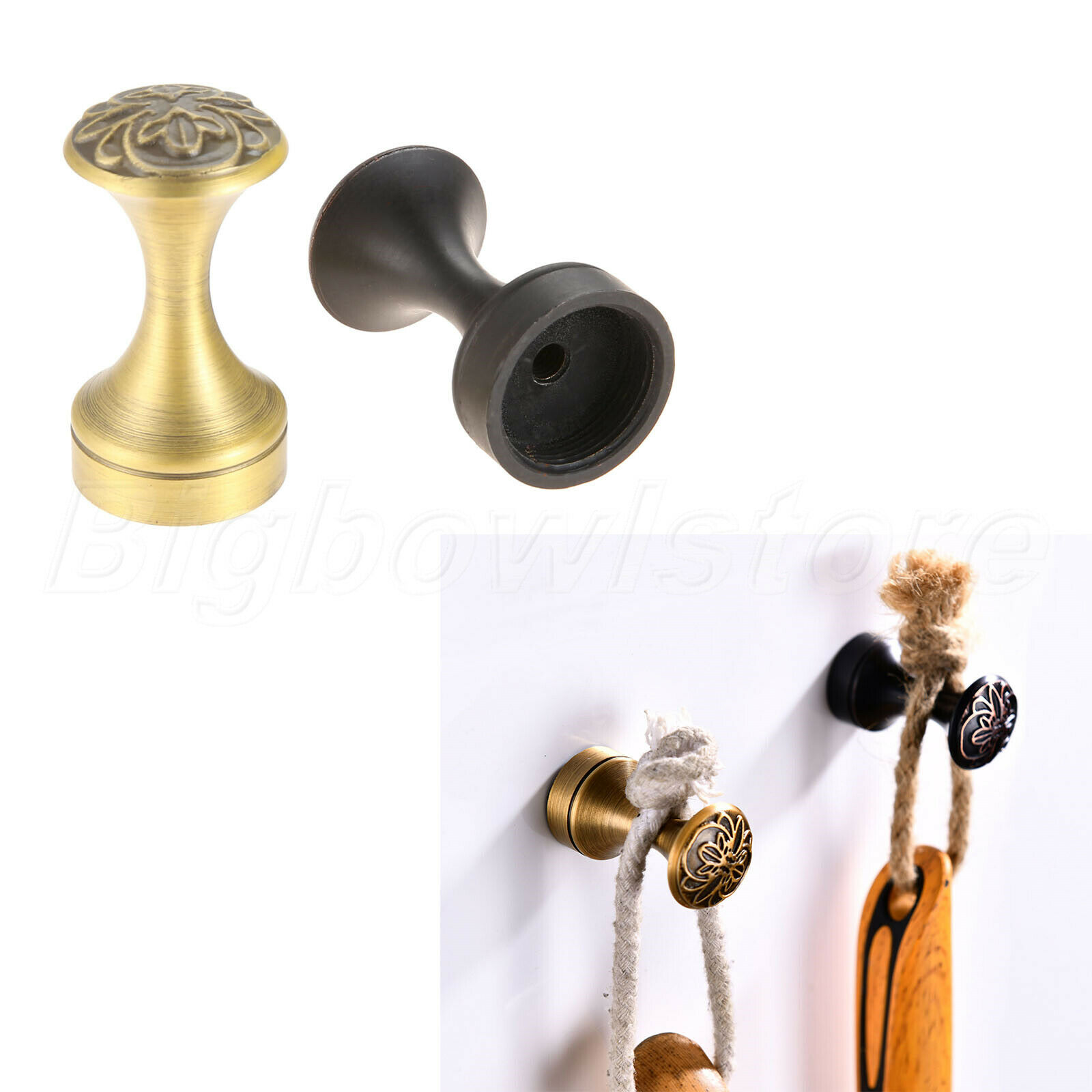 1pc Antiqued Wall Mounted Robe Hook Towel Hook Bedrooms Bathrooms Closets Parts