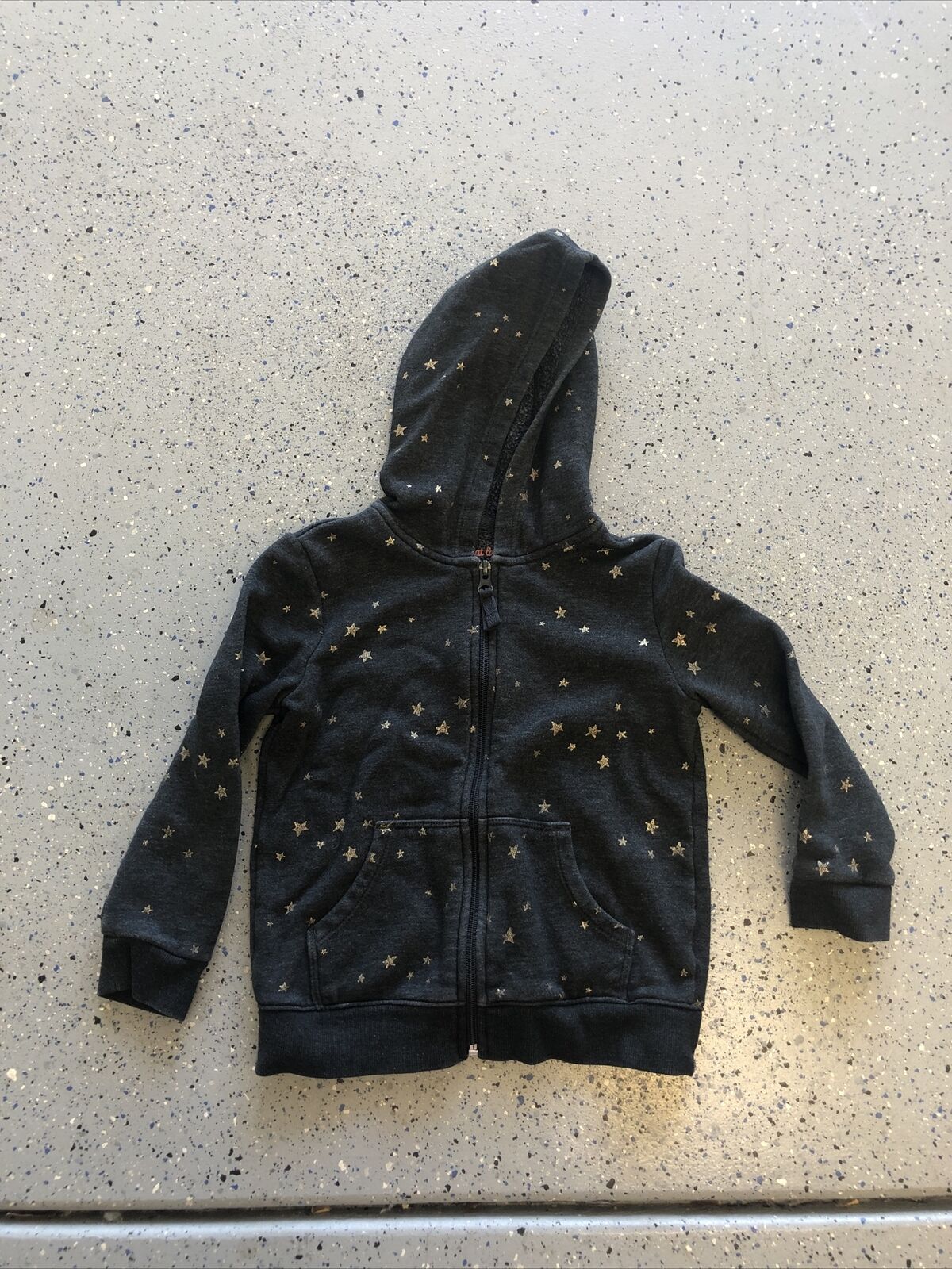 Cat And Jack Girl Hoodie - Xs (4/5) - Gray With Gold Stars